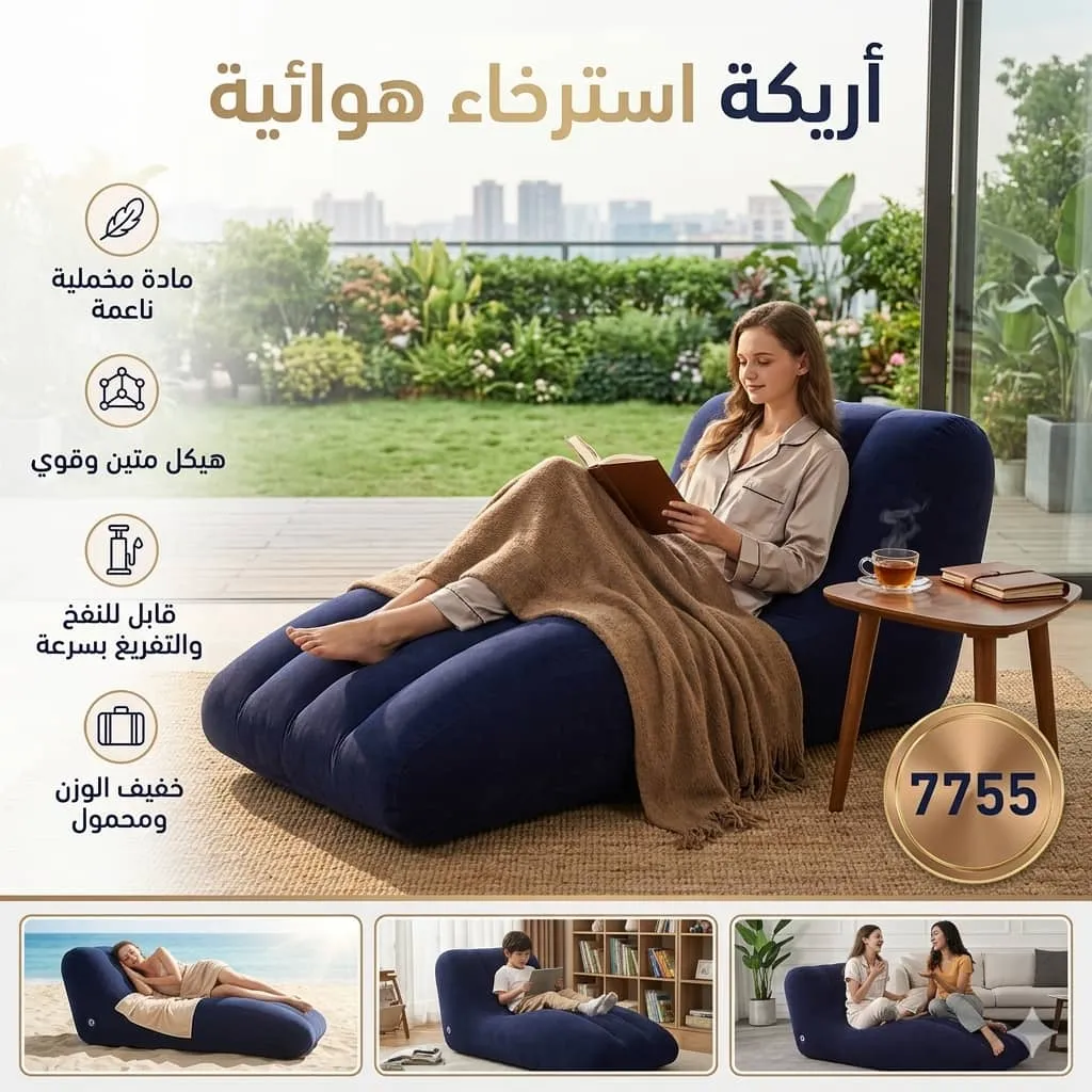 *نقدم لك كرسي استرخا القابل للنفاخ